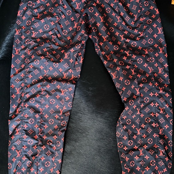 Louis Vuitton Pants - Louis Vuitton Black Pants with Red Monogram